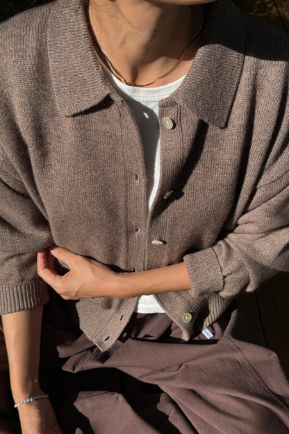 PREORDER Lou Cashmere Cardigan - Frappe