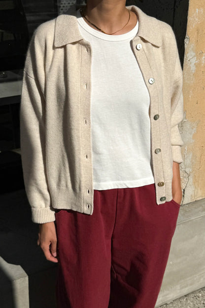 PREORDER Lou Cashmere Cardigan - Oatmeal