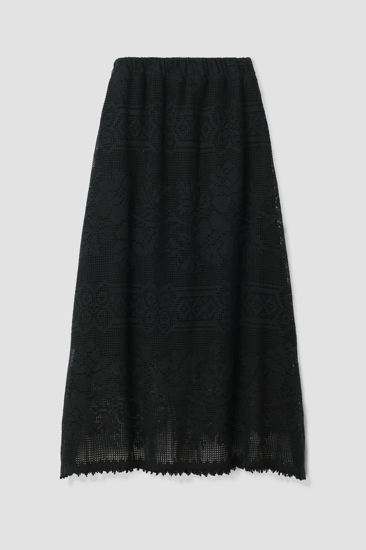 Layla-Fay Cotton Lace Skirt in Black by Hannah Beaumont