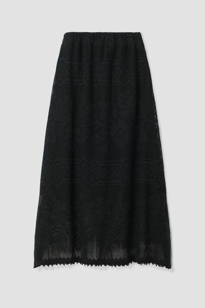 Layla-Fay Cotton Lace Skirt in Black by Hannah Beaumont