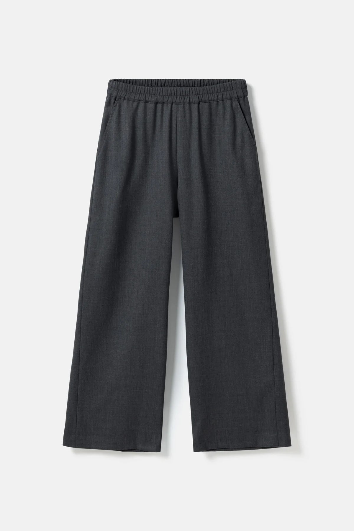 Gala Elastic Waist Wool Trousers - Charcoal