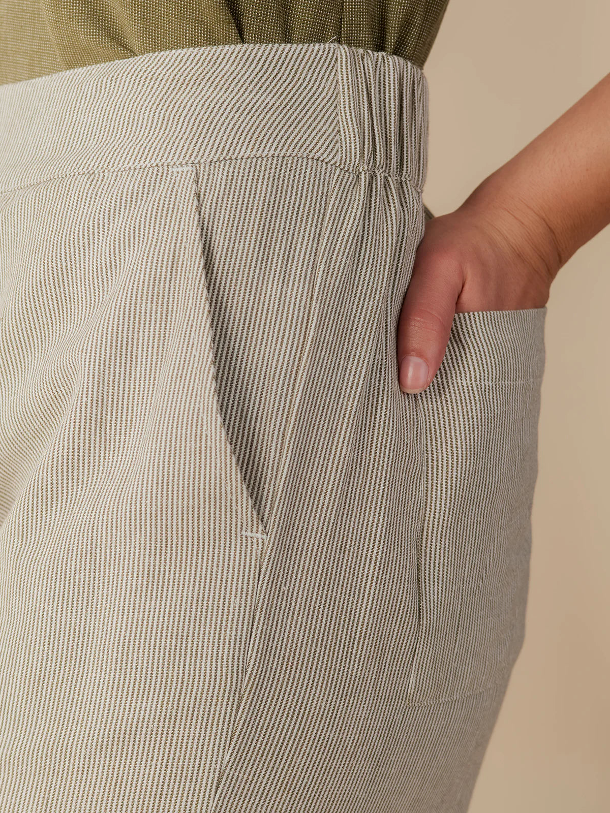 Tabitha Pant - Olive Stripe