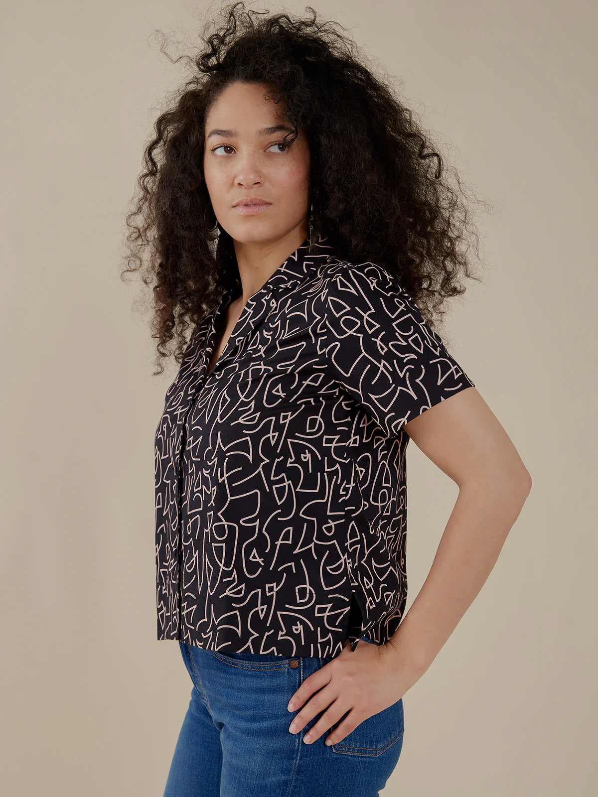 Camp Shirt - Black Lines