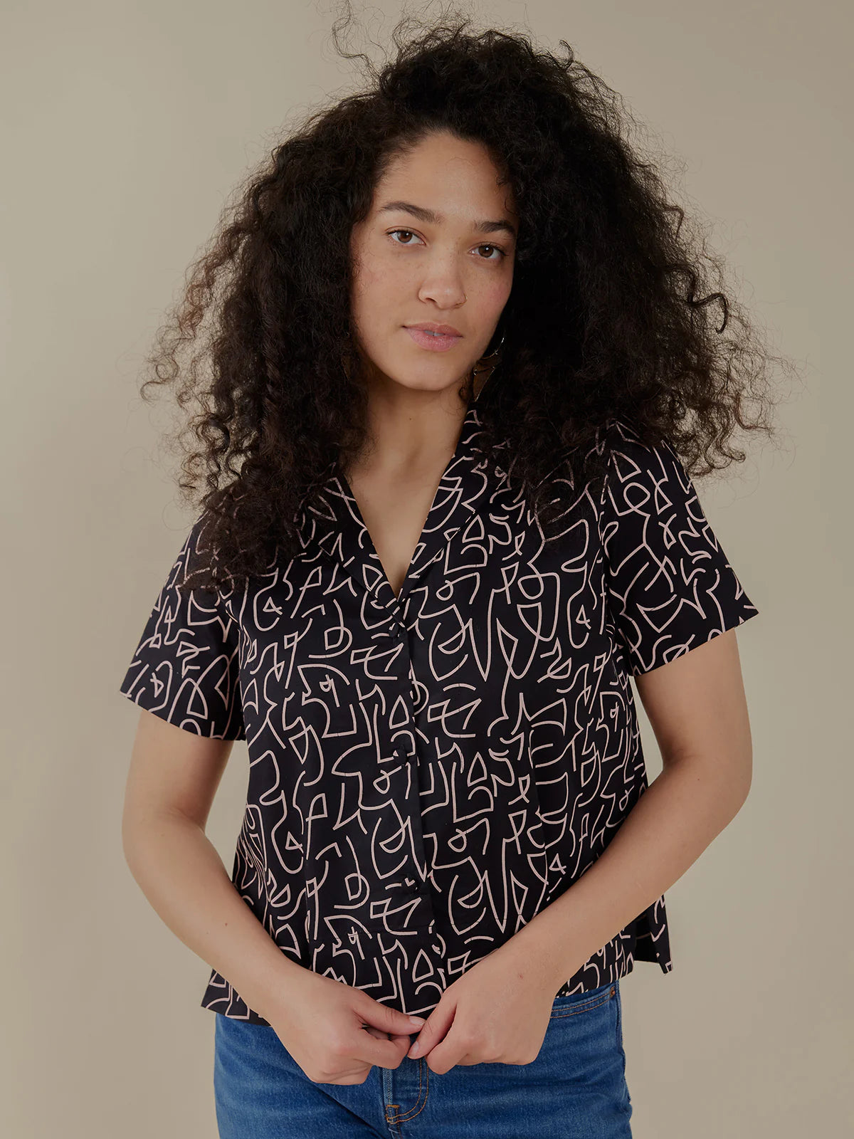 Camp Shirt - Black Lines