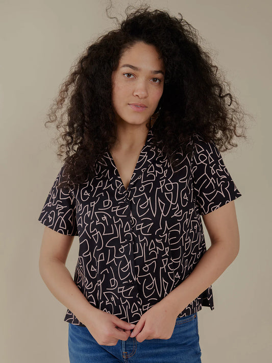 Camp Shirt - Black Lines