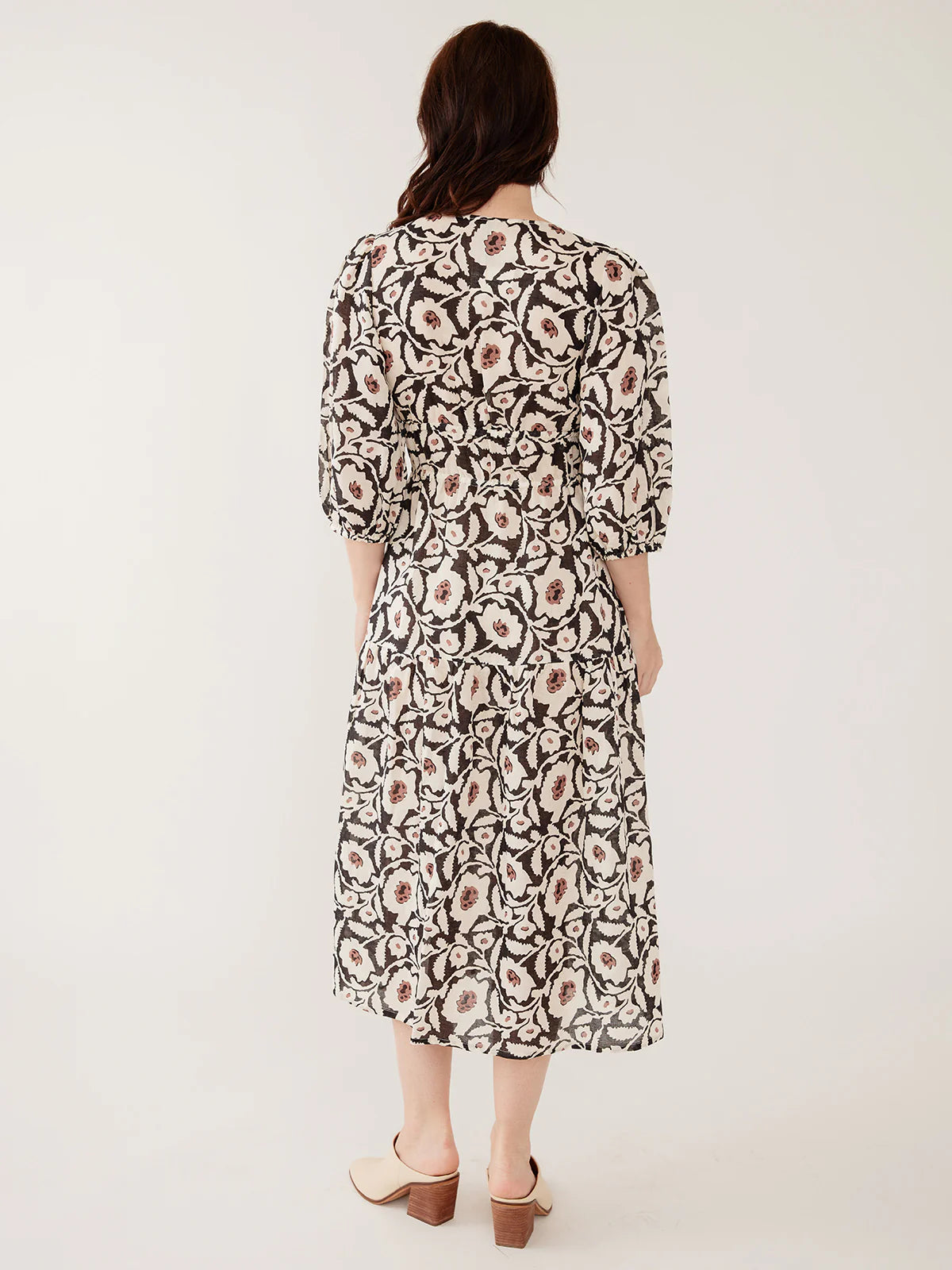 Maddie Dress - Black and White Floral