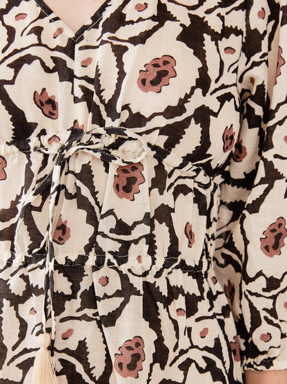 Maddie Dress - Black and White Floral