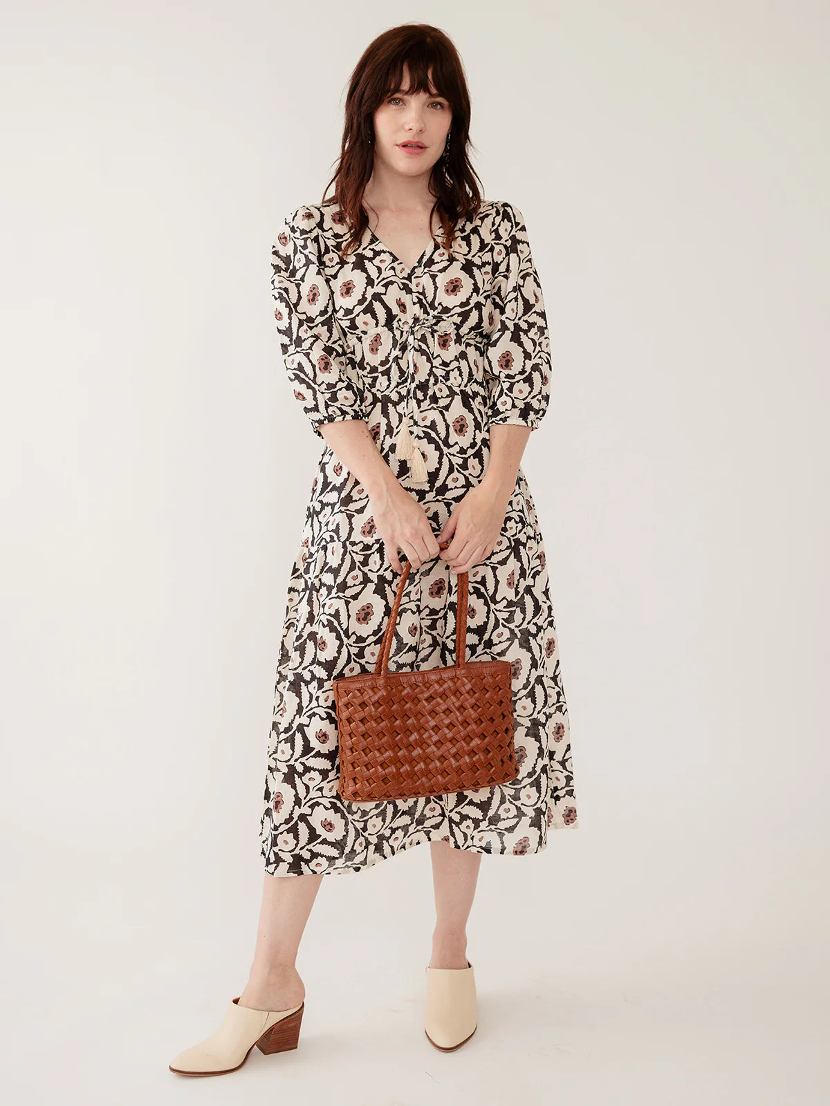 Maddie Dress - Black and White Floral