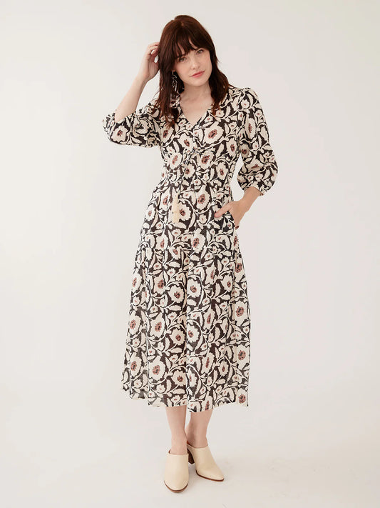 Maddie Dress - Black and White Floral