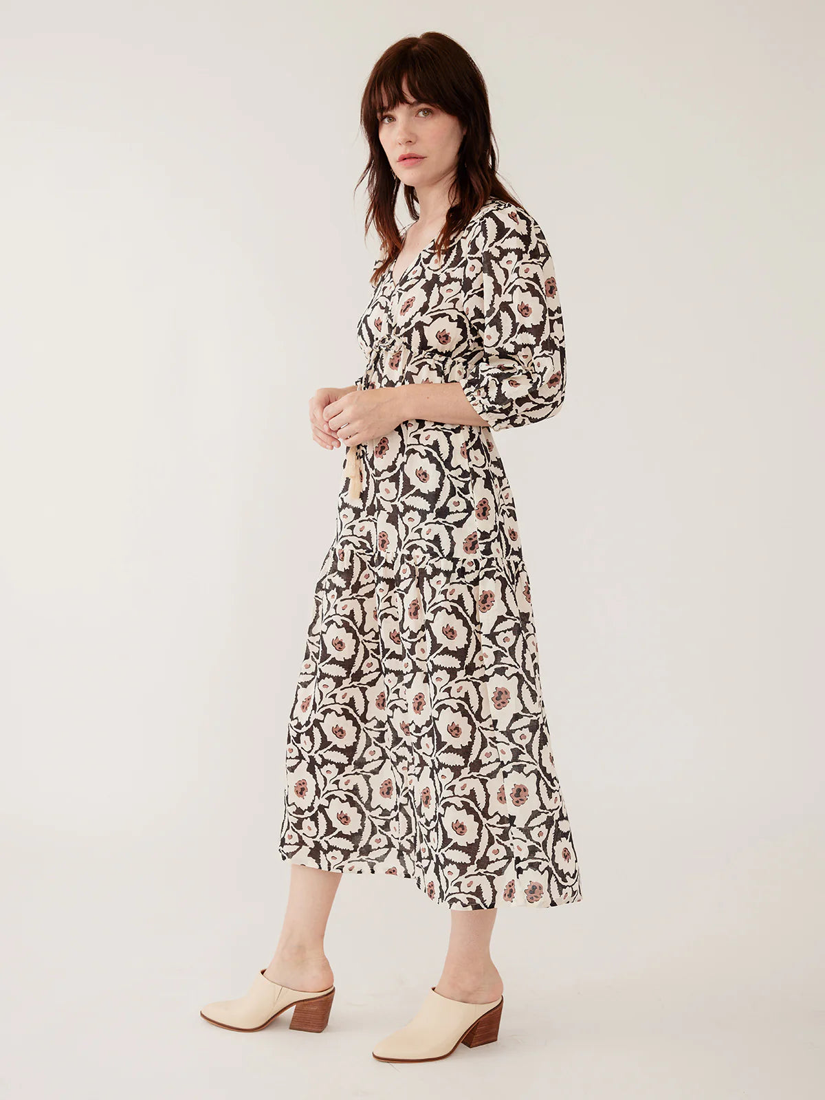 Maddie Dress - Black and White Floral