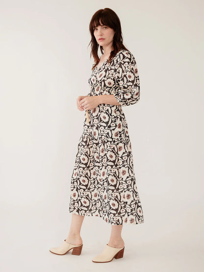 Maddie Dress - Black and White Floral
