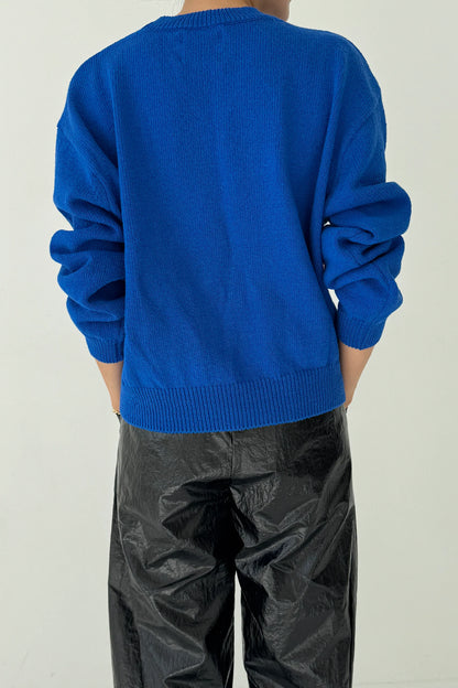 PREORDER Milo Cotton Sweater - Cobalt
