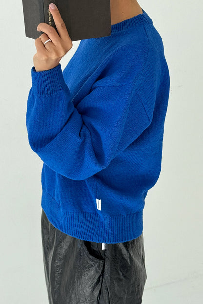 PREORDER Milo Cotton Sweater - Cobalt