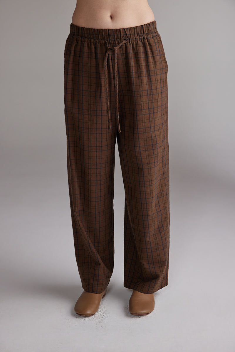 Plaid Tie Waist Pants