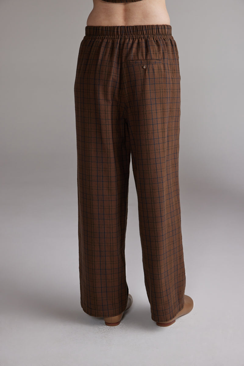 Plaid Tie Waist Pants