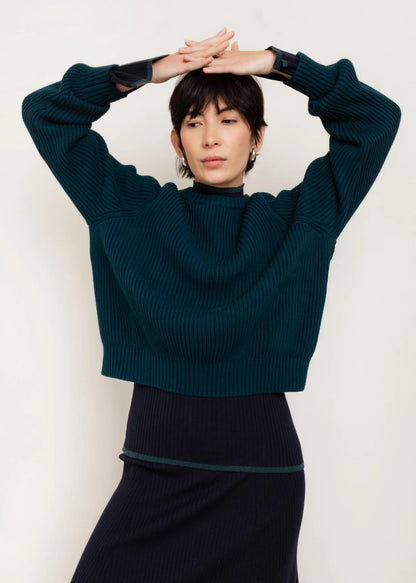 Avery Crew Neck Sweater - Teal