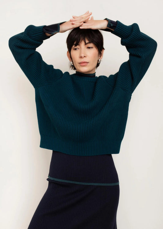 Avery Crew Neck Sweater - Teal