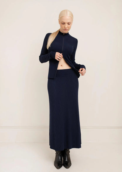Afiya Rib Skirt - French Navy
