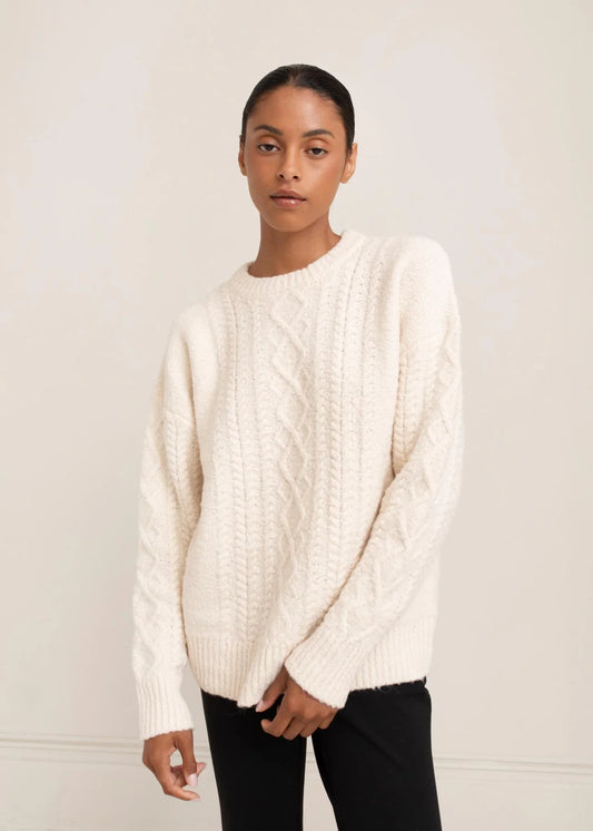 Rayna Cable Sweater - Cream