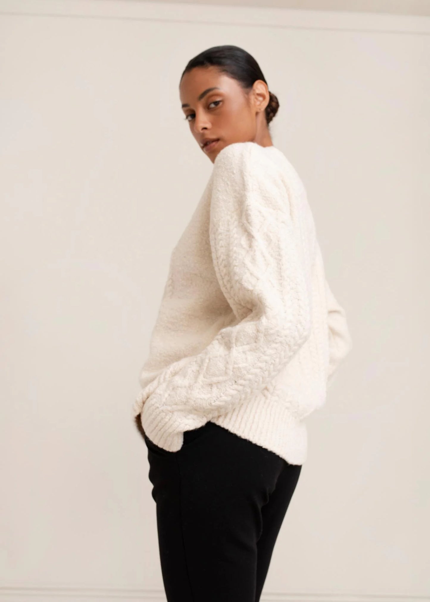 Rayna Cable Sweater - Cream