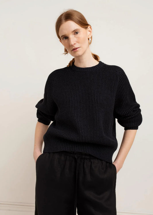 Avery Crew Neck Sweater - Midnight Blue Mix