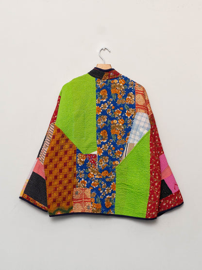 The Ladhiya Quilted Patchwork Kantha Jacket