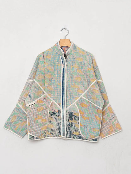 The Ladhiya Quilted Patchwork Kantha Jacket