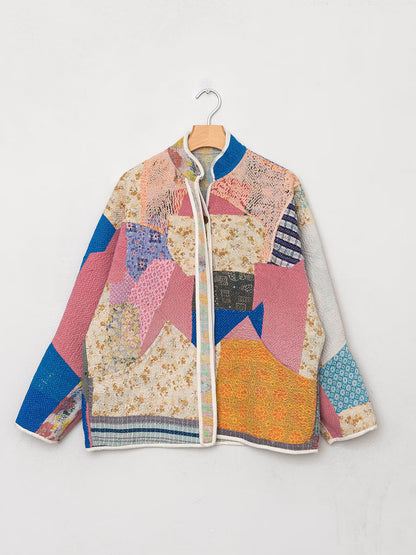The Ladhiya Quilted Patchwork Kantha Jacket