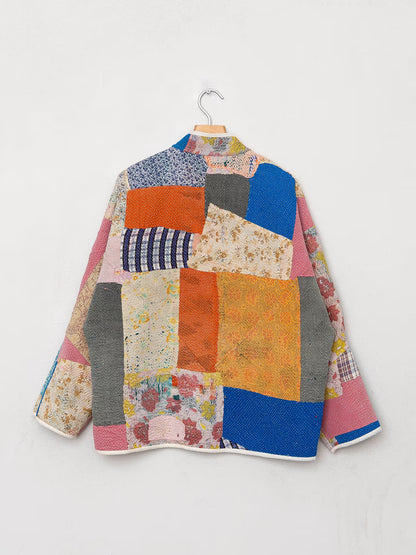 The Ladhiya Quilted Patchwork Kantha Jacket