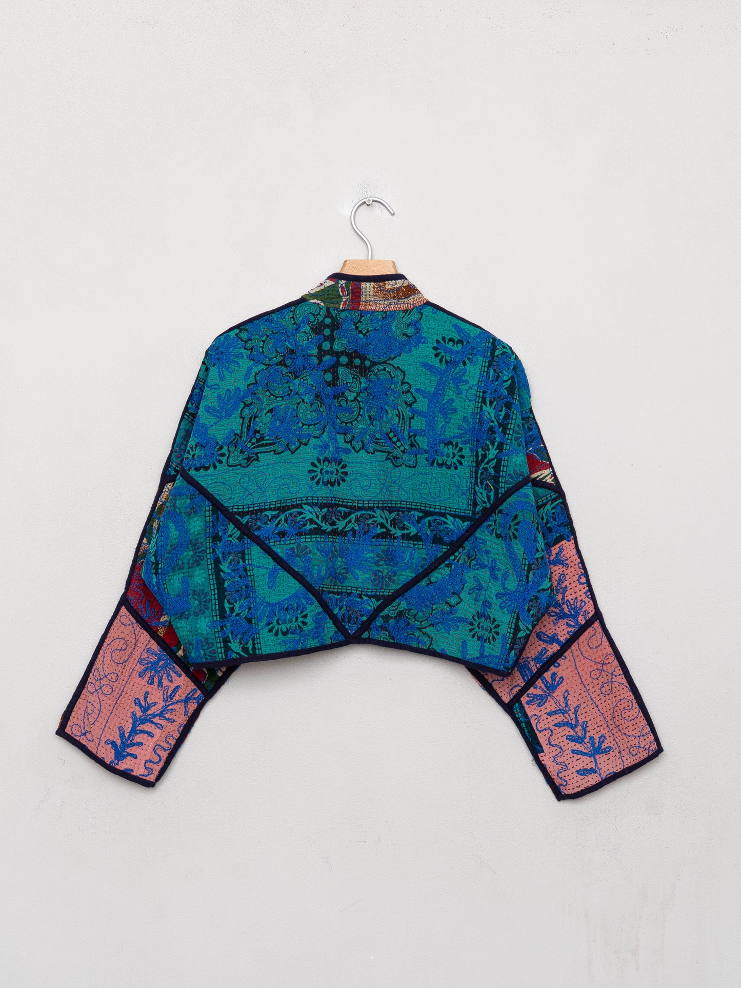 The Kaira Cropped Suzani Quilted Kantha Jacket