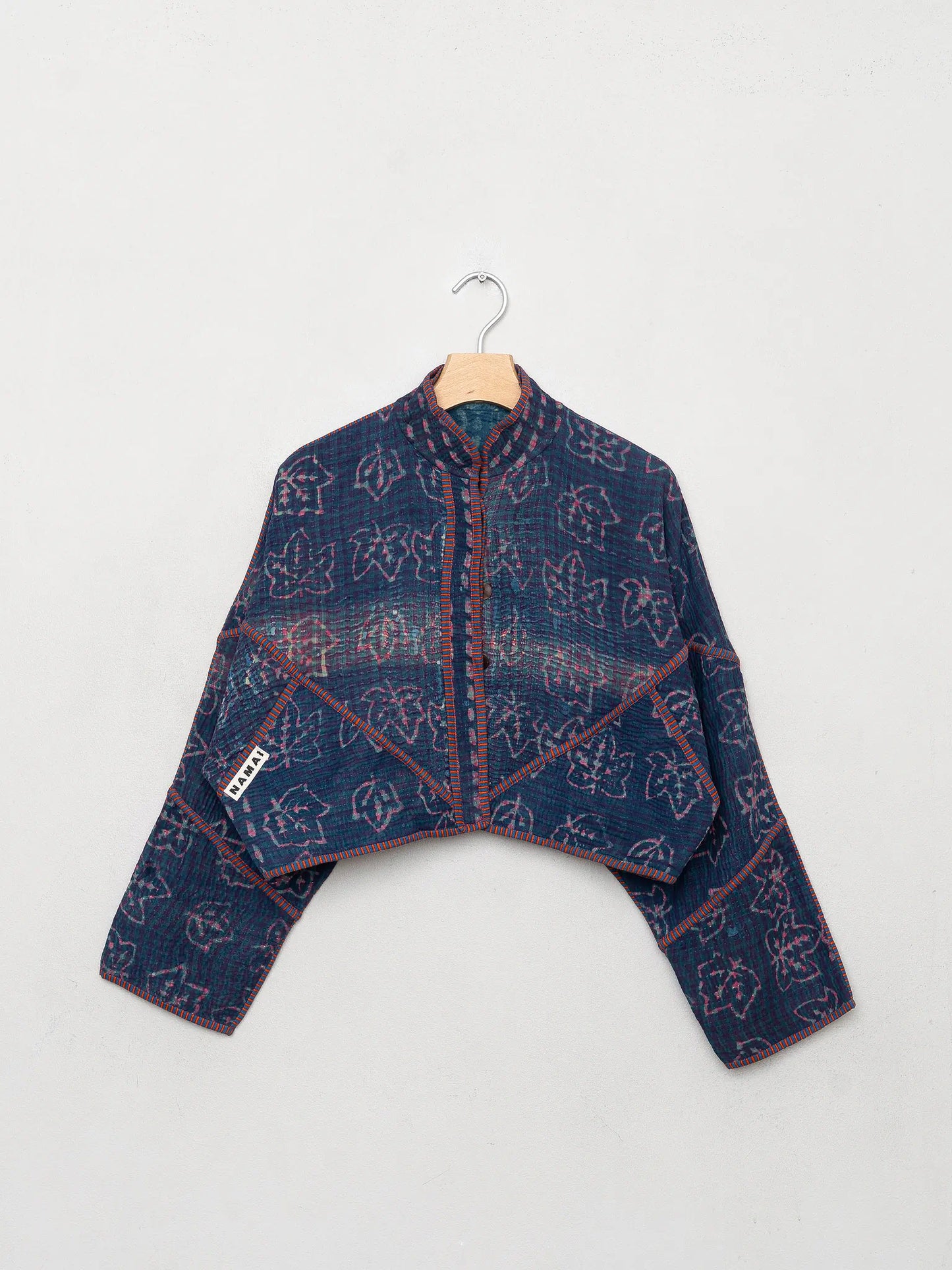 The Kaira Cropped Quilted Indigo Kantha Jacket