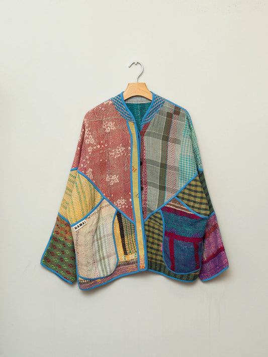 The Ladhiya Quilted Patchwork Kantha Jacket