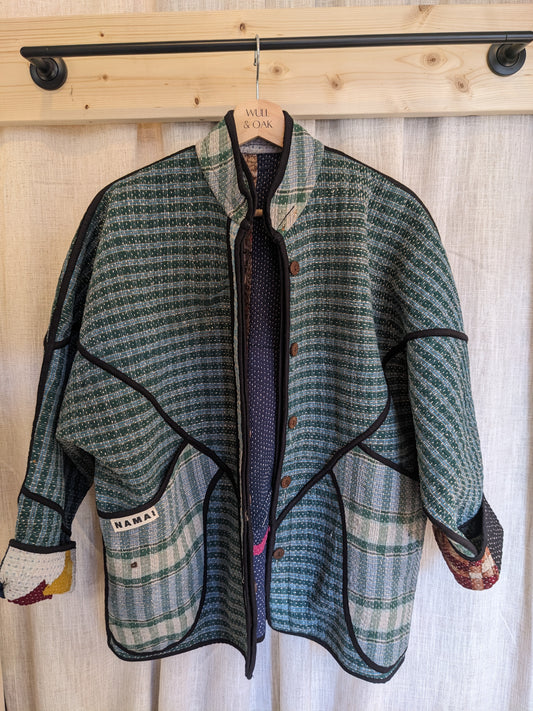 The Ladhiya Quilted Patchwork Kantha Jacket
