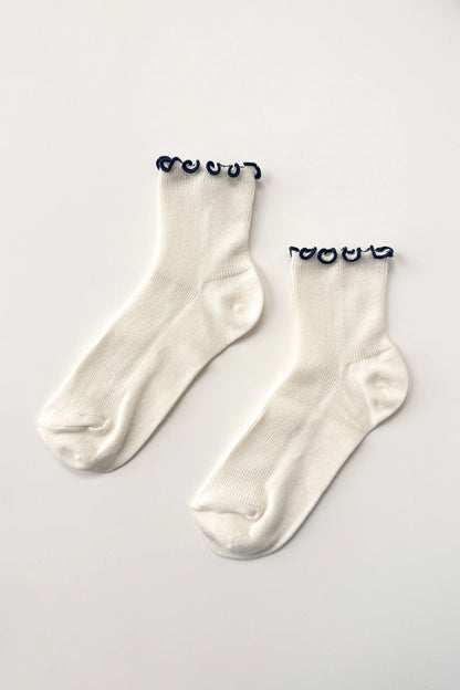 The Petite Ruffled Modal Socks - Multiple Color Options