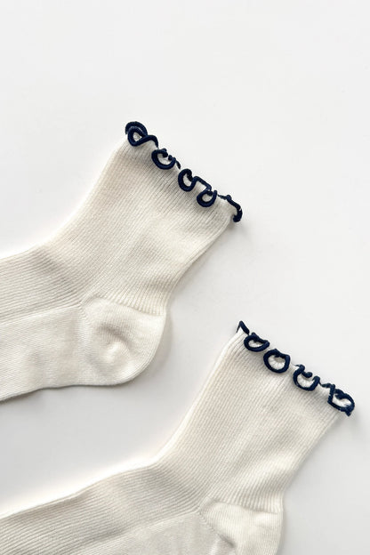 The Petite Ruffled Modal Socks - Multiple Color Options