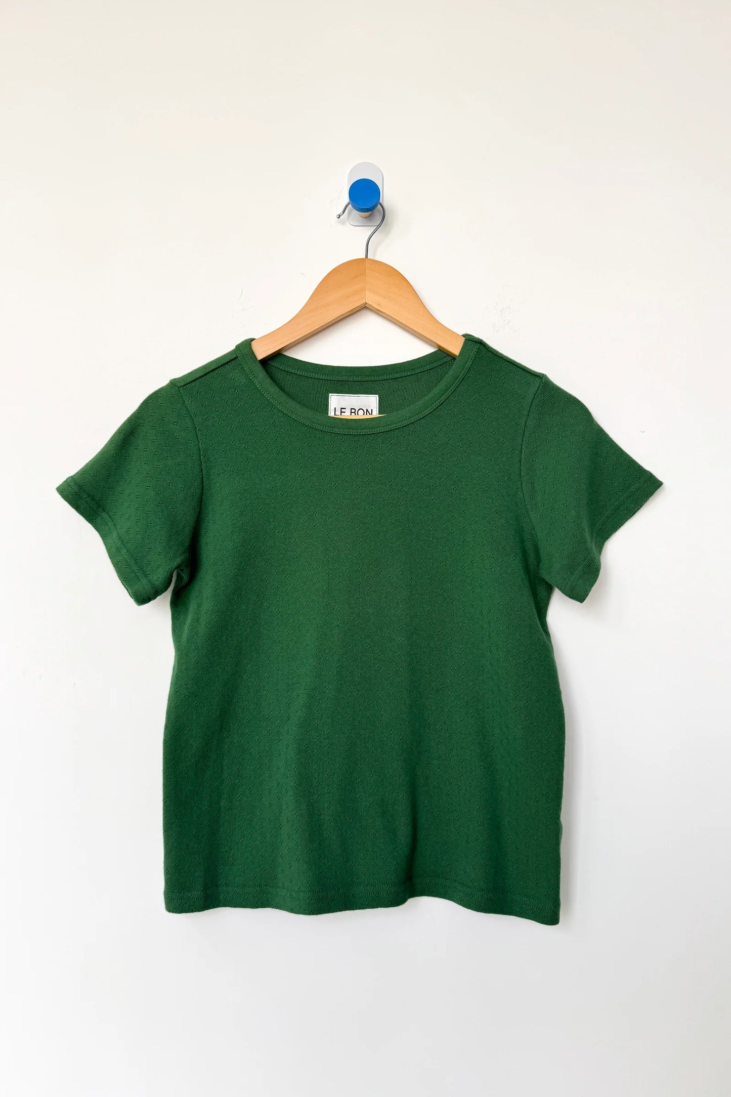 PREORDER Pointelle Babe Tee - Moss Green