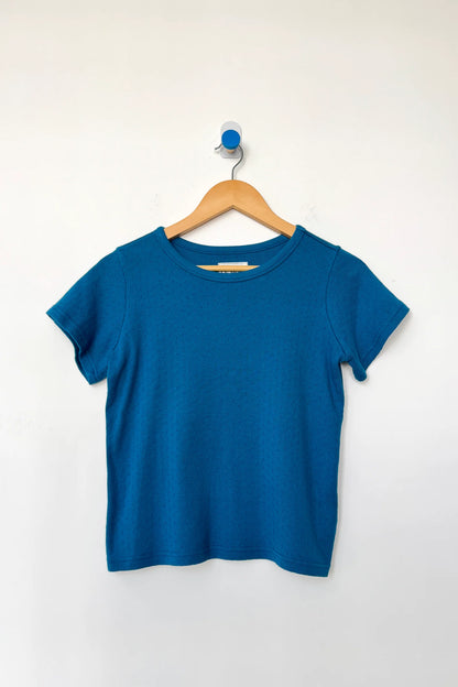 PREORDER Pointelle Babe Tee - Sea Blue