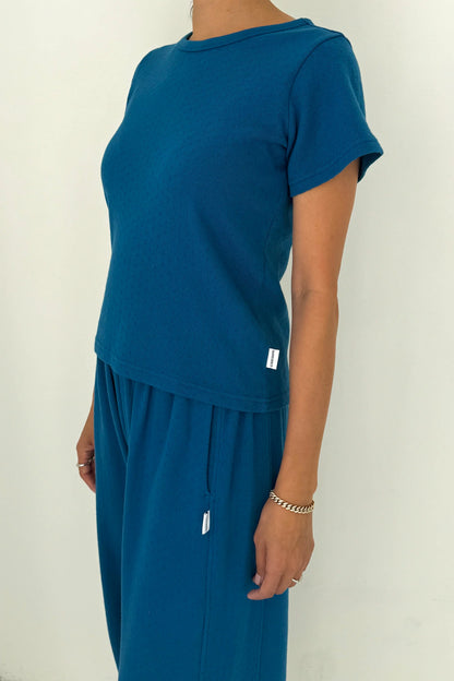 PREORDER Pointelle Babe Tee - Sea Blue