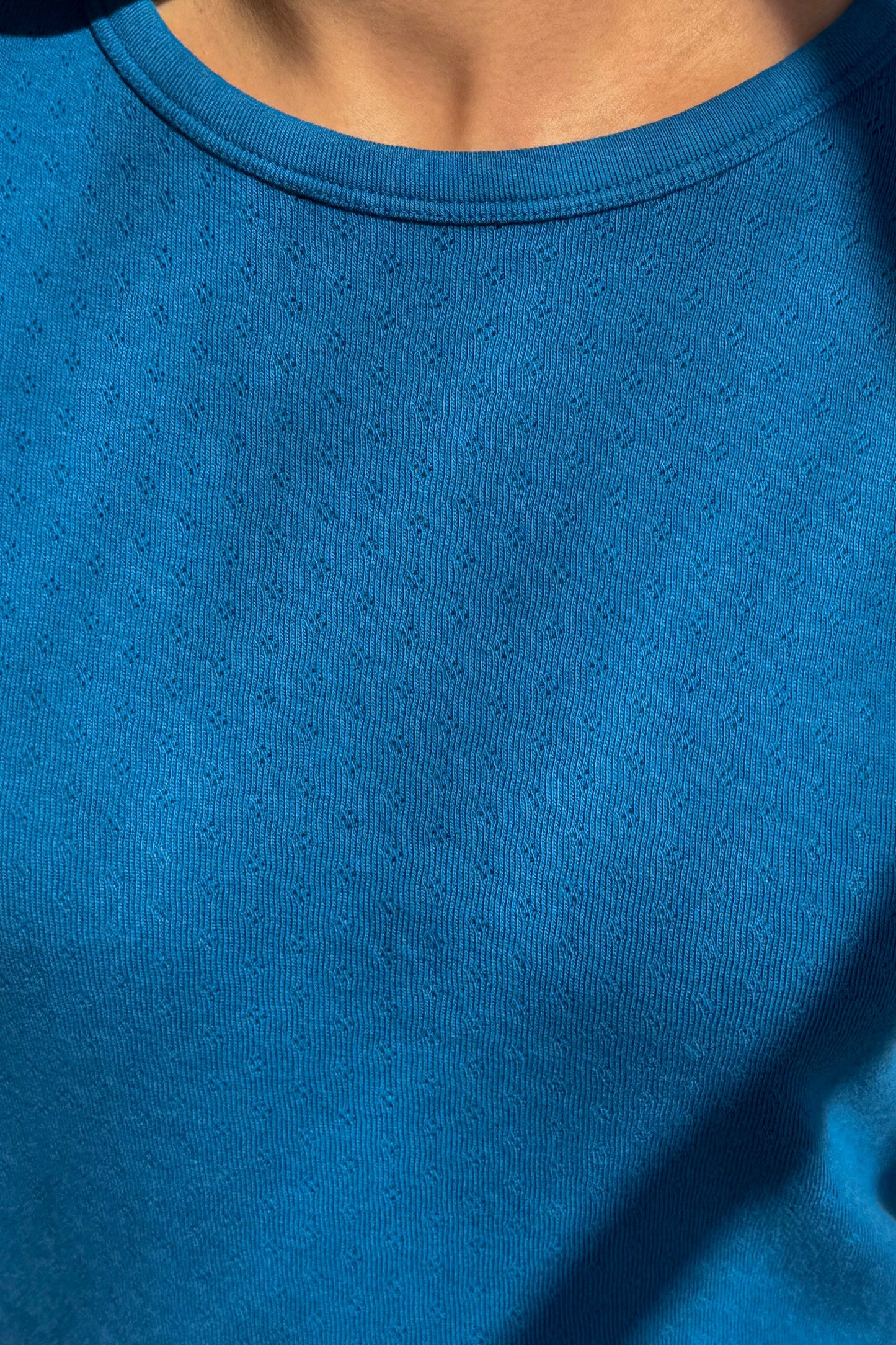 PREORDER Pointelle Babe Tee - Sea Blue