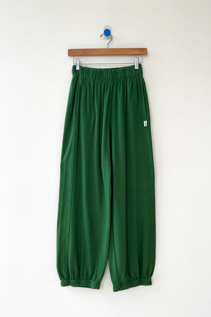 PREORDER Pointelle Balloon Pants - Moss Green