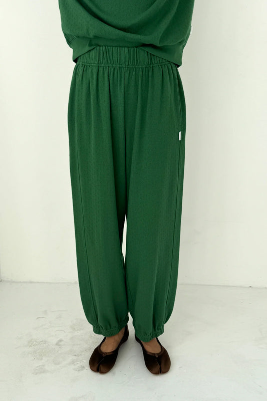 PREORDER Pointelle Balloon Pants - Moss Green