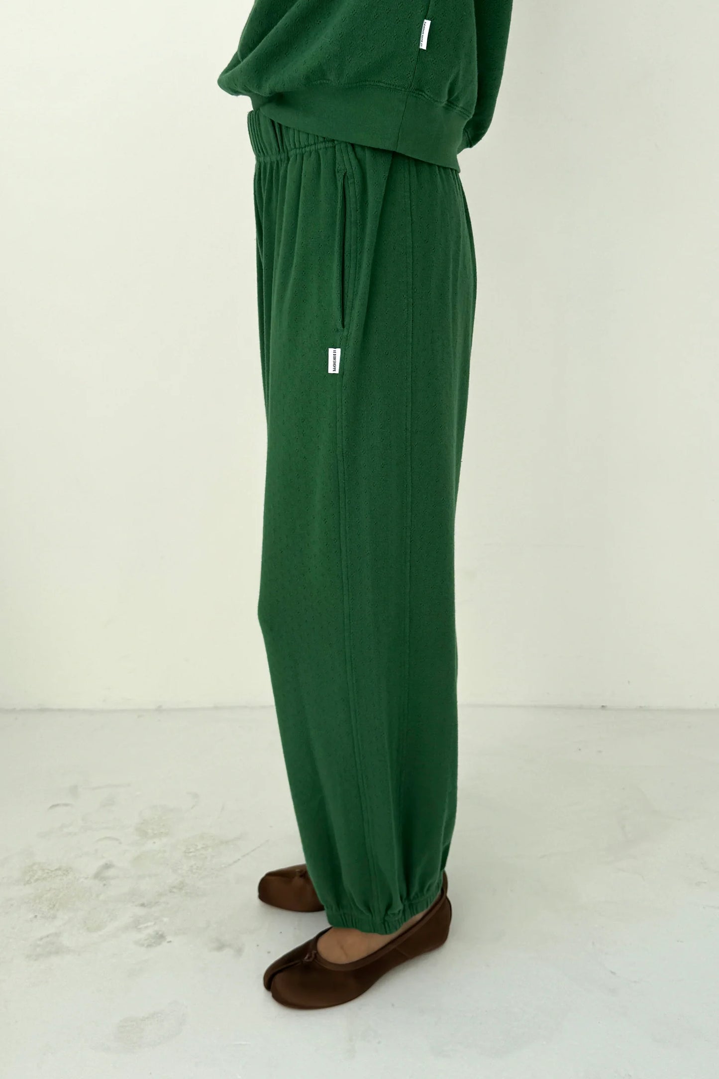 PREORDER Pointelle Balloon Pants - Moss Green