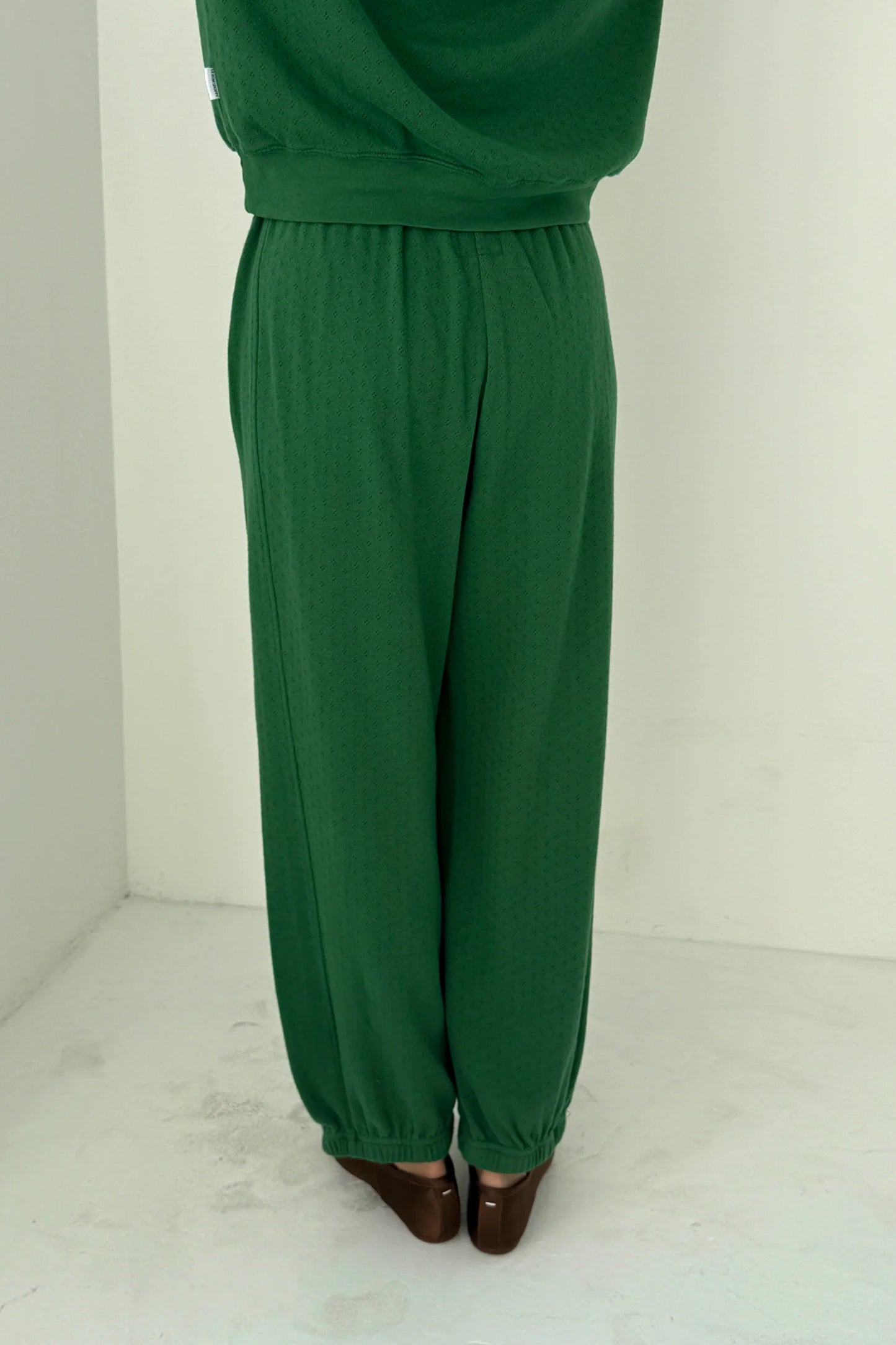 PREORDER Pointelle Balloon Pants - Moss Green