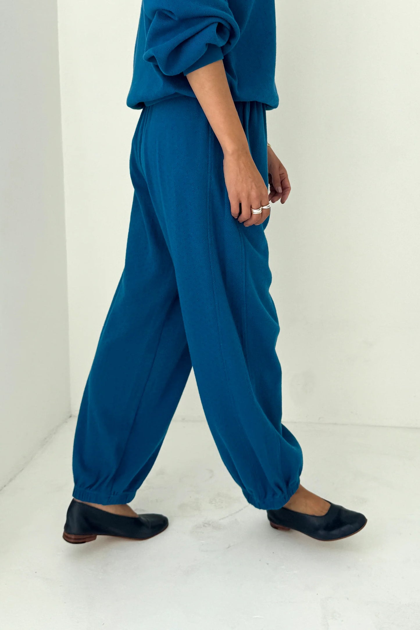 PREORDER Pointelle Balloon Pants - Sea Blue