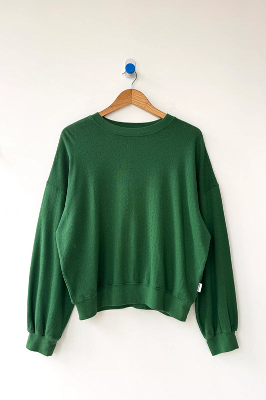PREORDER Pointelle Core Sweatshirt - Moss Green