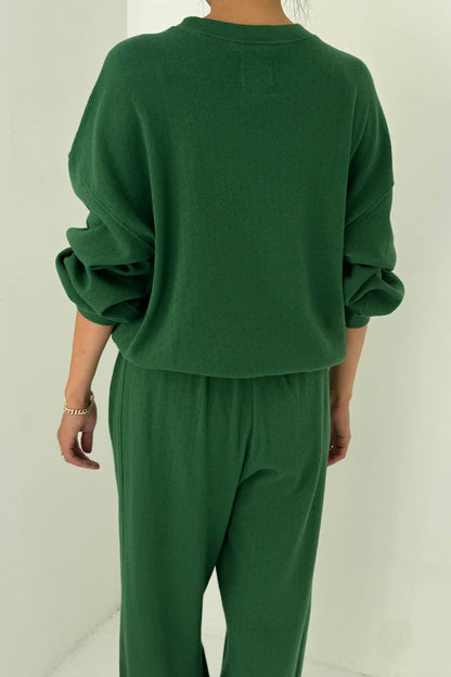 PREORDER Pointelle Core Sweatshirt - Moss Green