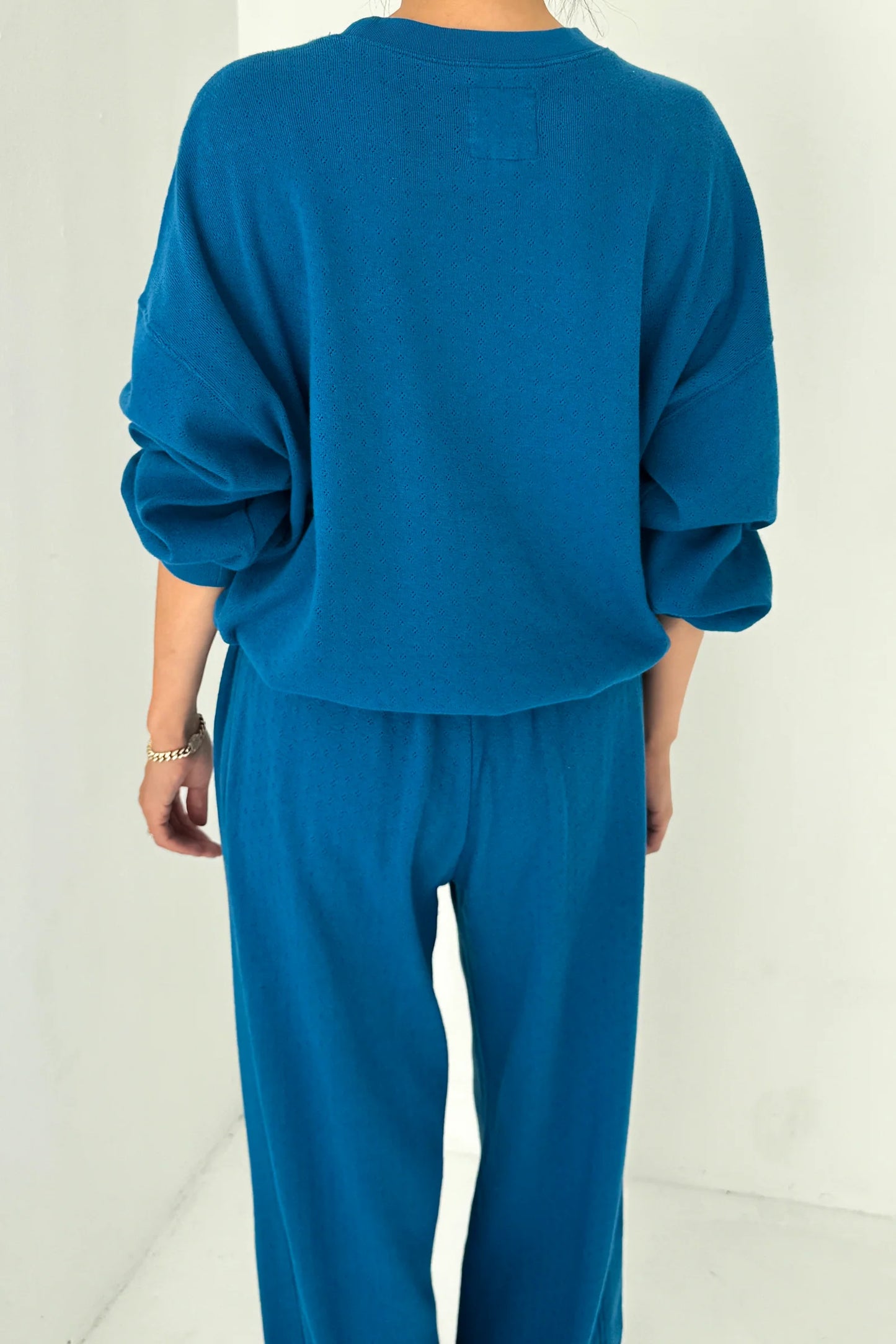 PREORDER Pointelle Core Sweatshirt - Sea Blue