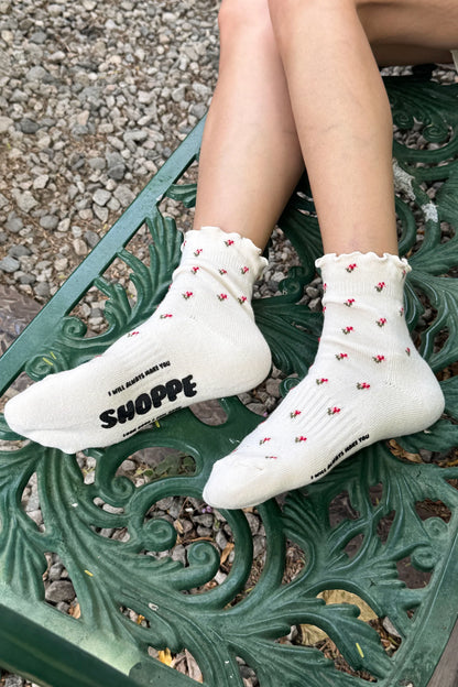 Petal Ruffled Hugger Crew Socks - Multiple Colors