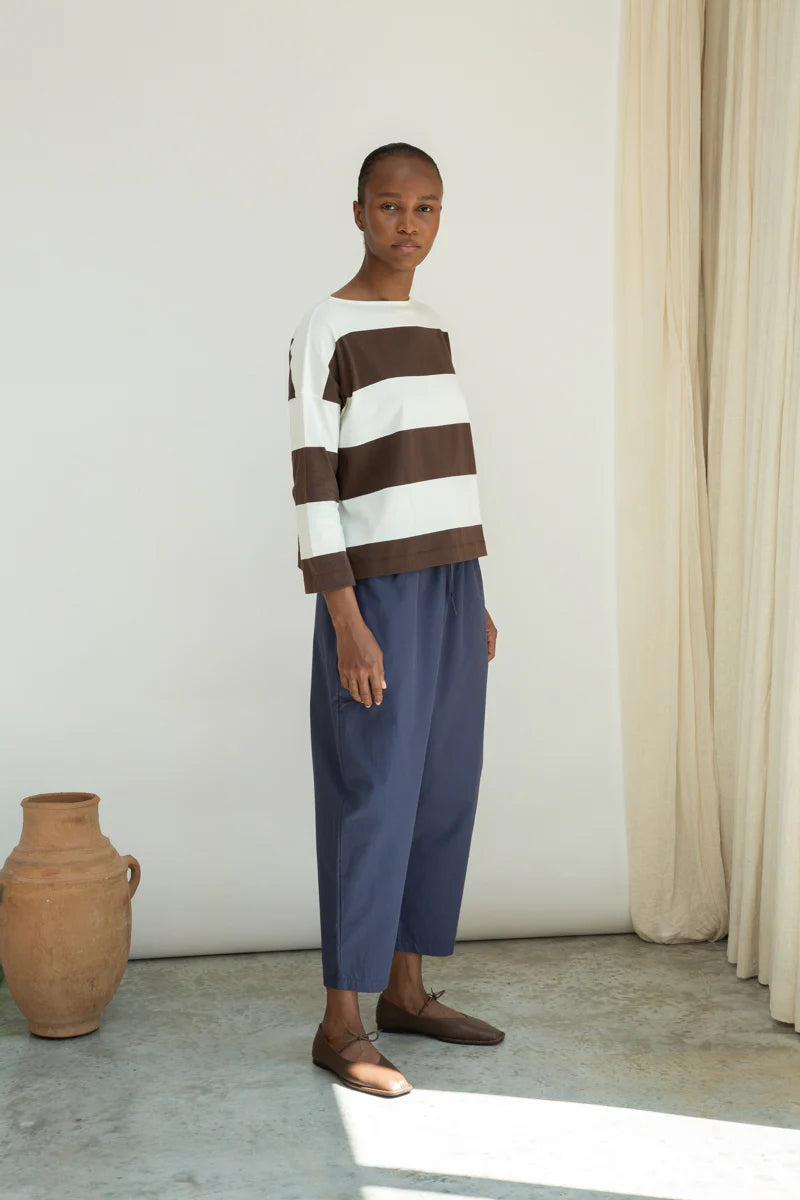 Cedar Organic Cotton Poplin Trouser in Midnight