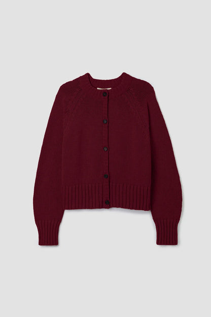 Sian Organic Cotton Cardigan - Bordeaux